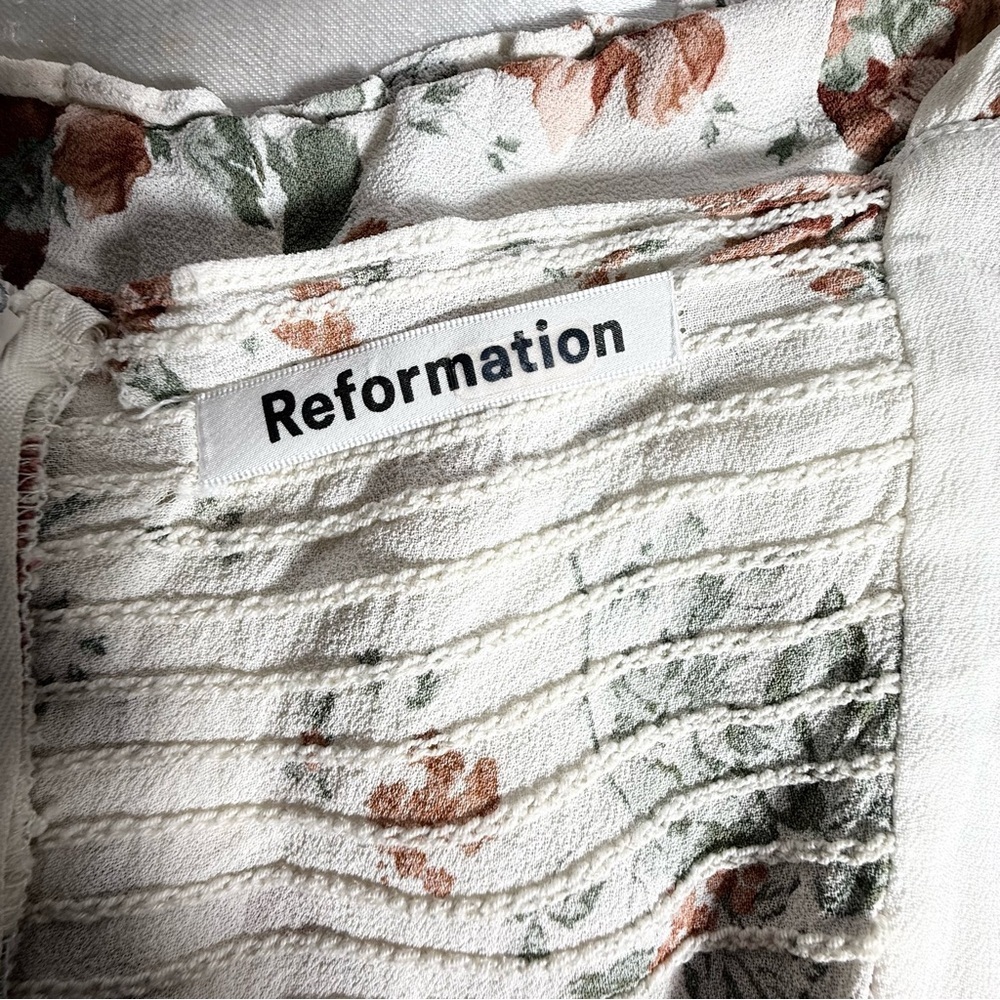 Reformation White Floral Mini Dress - Picture 9 of 16
